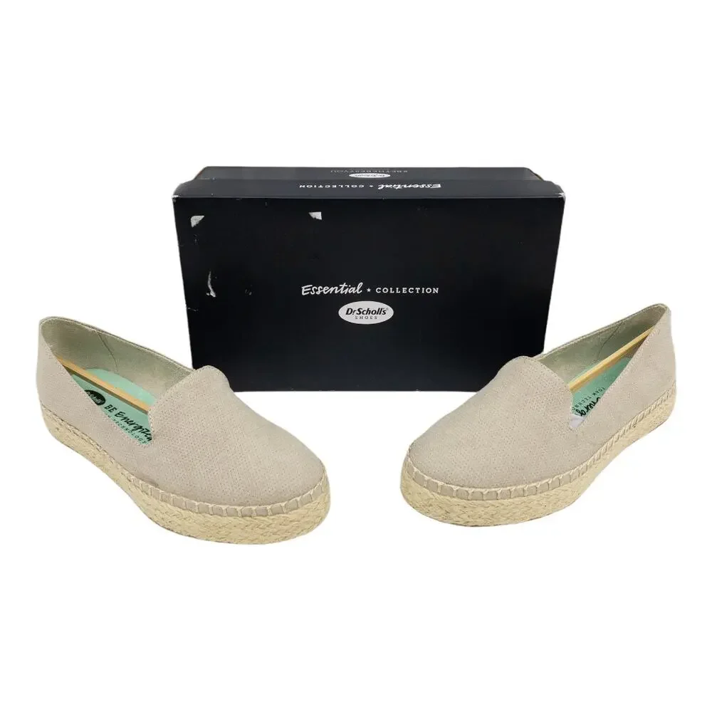 Dr. Scholl's Find Me Espadrille Flat Women's 7 Oyster Tan Slip-On Loafer NWB
